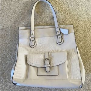 Dooney and Bourke large off-white leather tote.